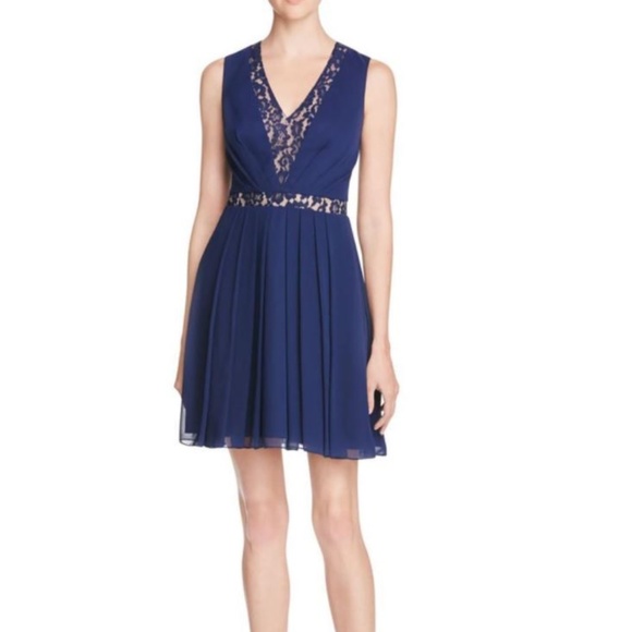 Aqua Women's Lace up Chiffon Gown Blue Size 8
